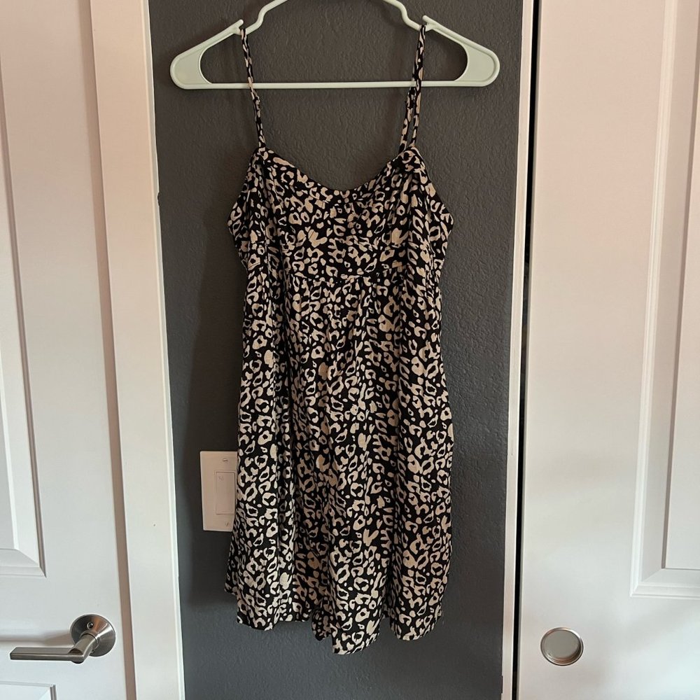 90s Style Miou Muse Black and White Mini Dress